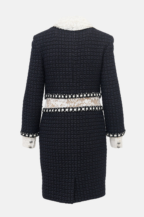 Chanel PF 2015 Metallic Knit Lace Dress