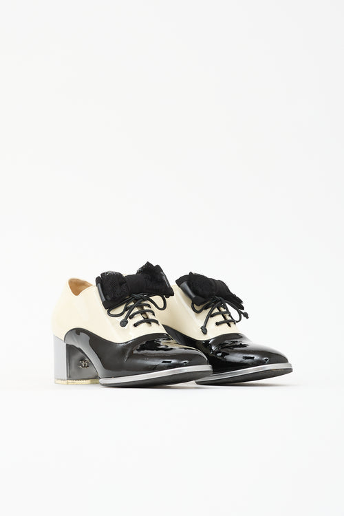 Chanel Patent Bow Loafer Heel