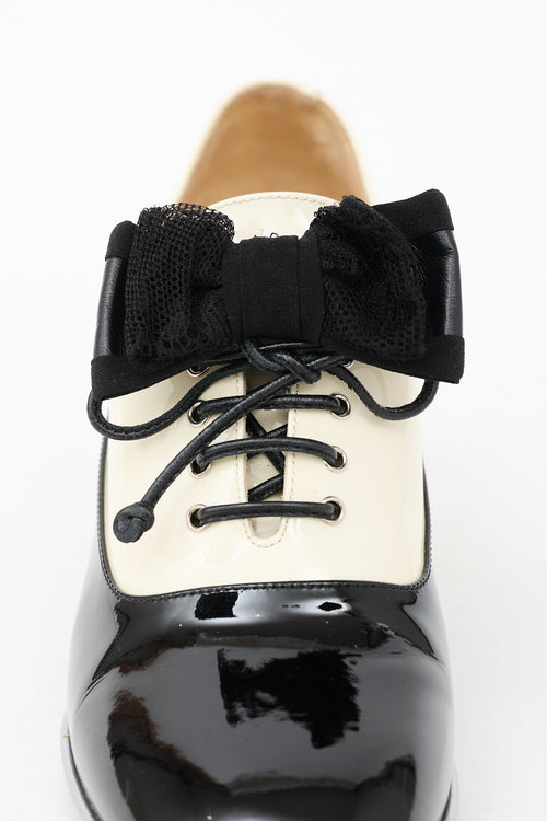 Chanel Patent Bow Loafer Heel