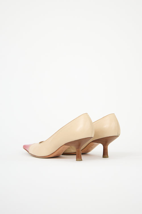 Chanel Patent & Leather Cap Toe Pump