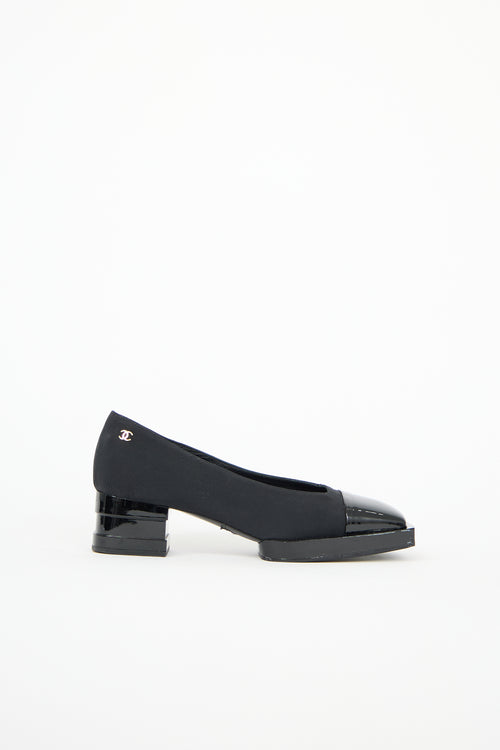 Chanel Resort 2016 Grosgrain & Patent Cap Toe Pump