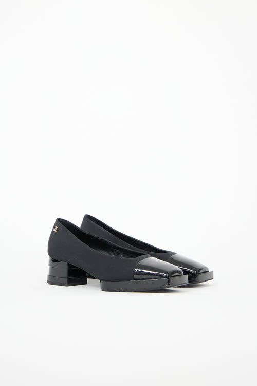 Chanel Resort 2016 Grosgrain & Patent Cap Toe Pump
