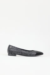 Chanel Patent Cap Toe Ballerina Flat