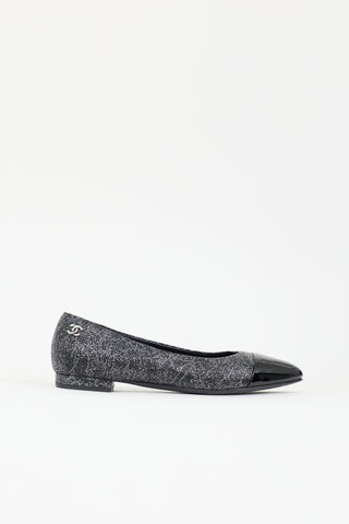 Chanel Patent Cap Toe Ballerina Flat