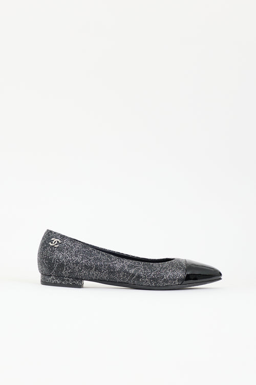 Chanel Patent Cap Toe Ballerina Flat