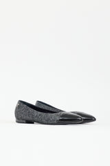 Chanel Patent Cap Toe Ballerina Flat