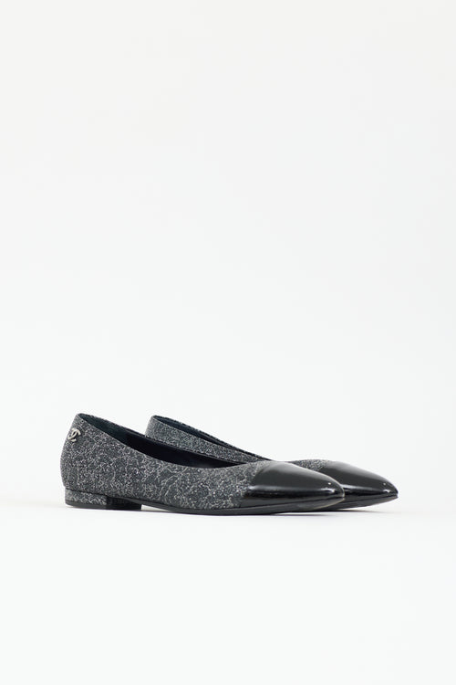 Chanel Patent Cap Toe Ballerina Flat