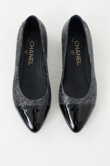 Chanel Patent Cap Toe Ballerina Flat
