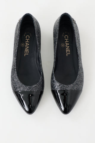 Chanel Patent Cap Toe Ballerina Flat