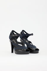 Chanel Patent & Canvas CC Heel