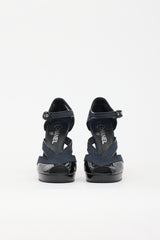 Chanel Patent & Canvas CC Heel