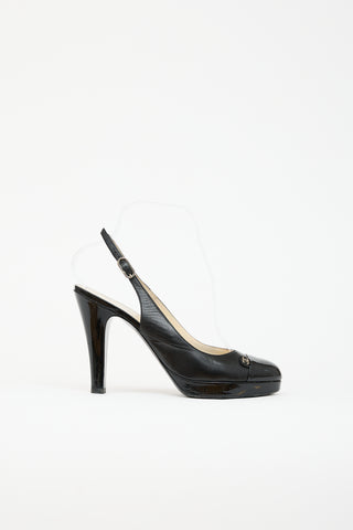 Chanel Patent & Leather Slingback Heel