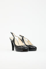 Chanel Patent & Leather Slingback Heel