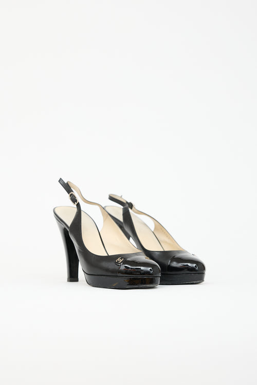 Chanel Patent & Leather Slingback Heel