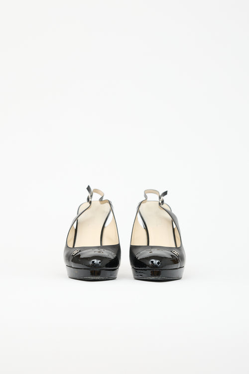 Chanel Patent & Leather Slingback Heel