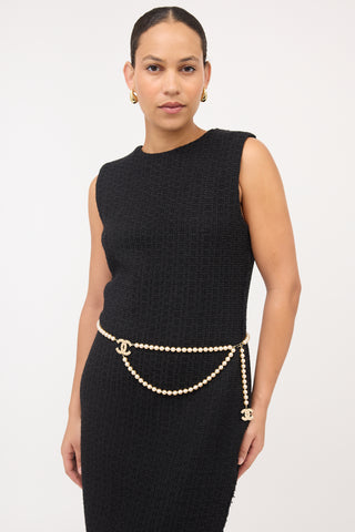 Chanel Faux Pearl CC Charm Belt