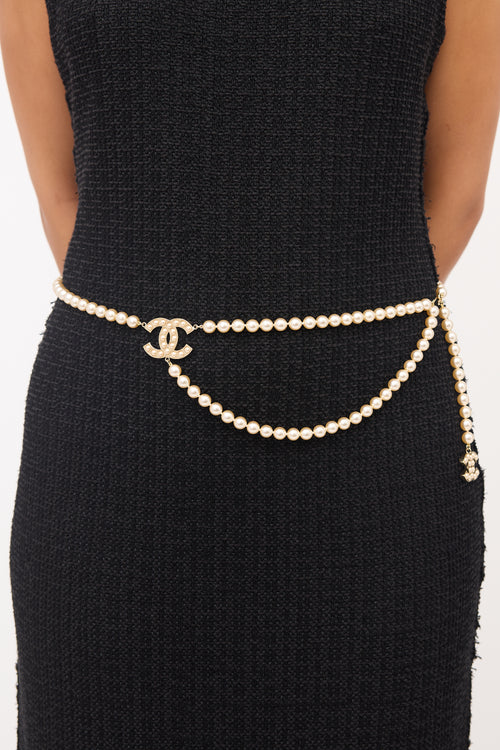 Chanel Faux Pearl CC Charm Belt