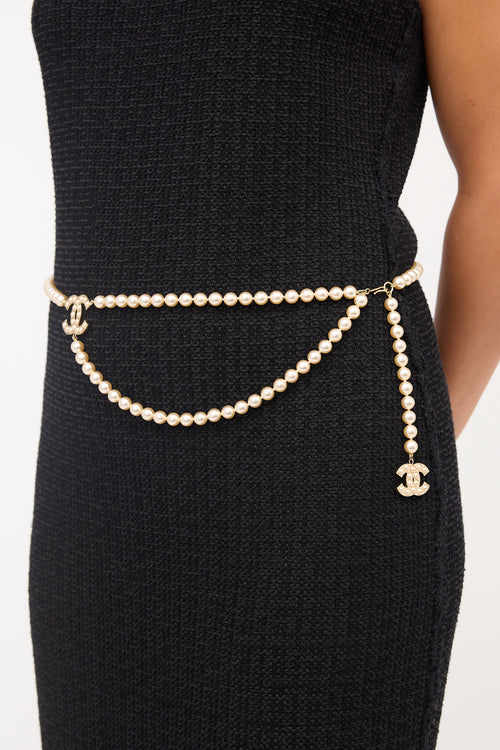 Chanel Faux Pearl CC Charm Belt
