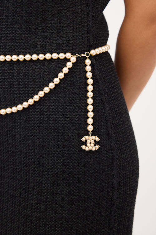 Chanel Faux Pearl CC Charm Belt