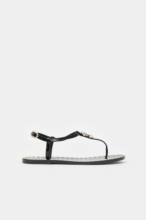 Chanel Pearl CC Thong Sandal