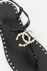 Chanel Pearl CC Thong Sandal