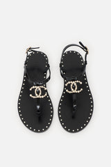Chanel Pearl CC Thong Sandal