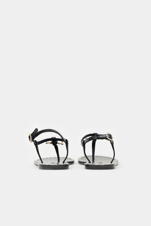 Chanel Pearl CC Thong Sandal