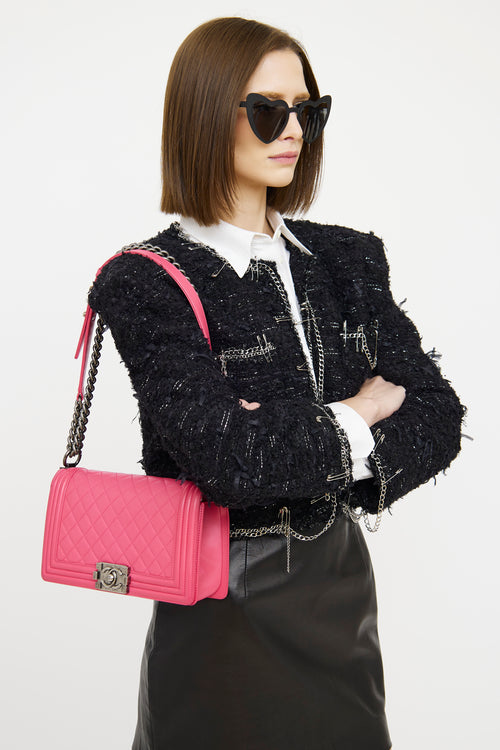 Chanel 2014 Fuchsia Medium Boy Bag