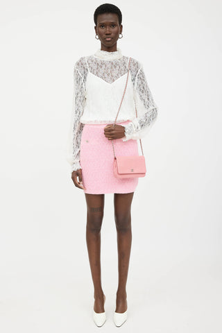 Chanel 2012 Camellia Embossed Wallet on Chain