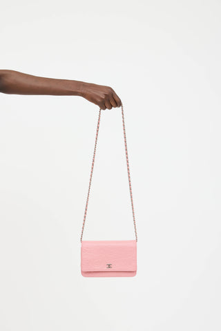 Chanel 2012 Camellia Embossed Wallet on Chain