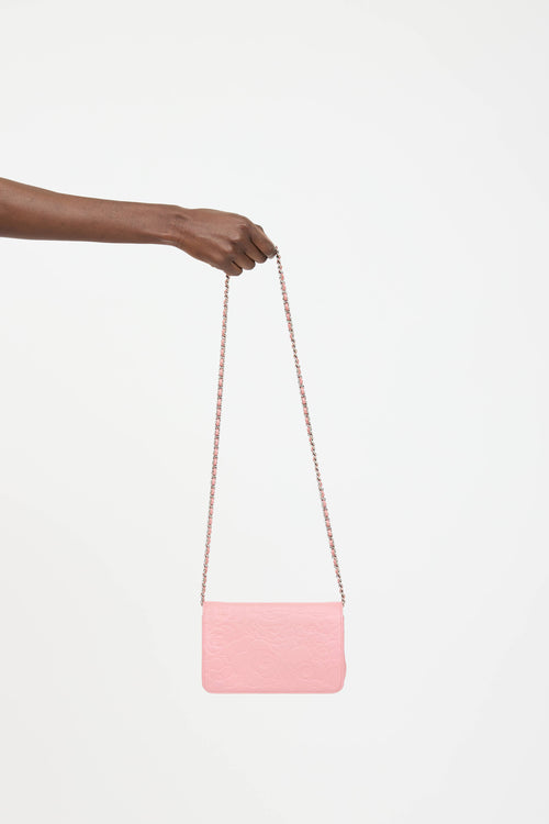 Chanel 2012 Camellia Embossed Wallet on Chain