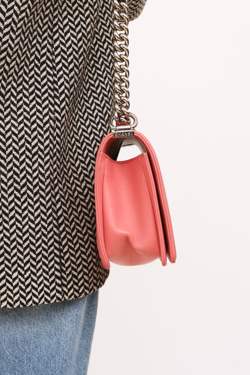 2016 Pink Chevron Medium Boy Bag