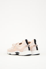 Chanel Pink & Grey Knit CC Sneaker