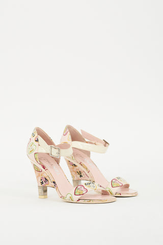 Chanel 2006 Chanel Pink Canvas Valentine Sandal