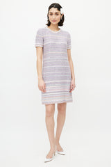 Chanel Pink & Multicolour Woven Silk Dress