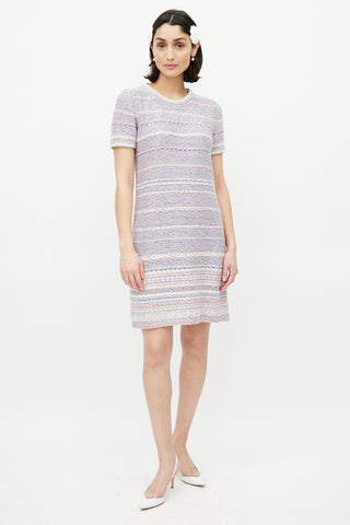 Chanel Pink & Multicolour Woven Silk Dress