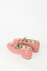 Chanel Pink Patent CC Tassel Heeled Loafer