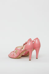 Chanel Pink Patent Leather Cage Sandal