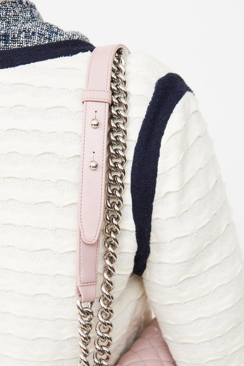 Chanel Blush Pink Quilted Medium Boy Bag