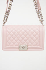 Chanel Blush Pink Quilted Medium Boy Bag