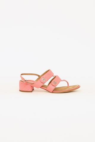 Chanel Pink Quilted CC Sandals