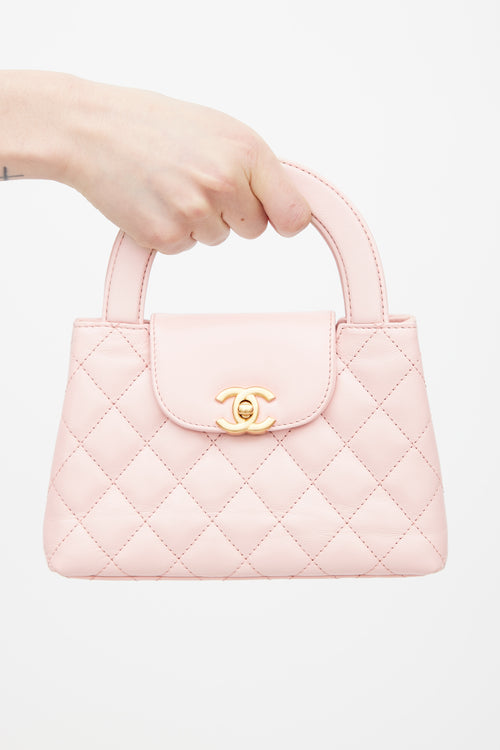 Chanel 2023 Pink Aged Quilted Leather Large Kelly Bag
