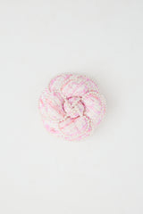 Chanel Tweed Pearl Camellia Brooch