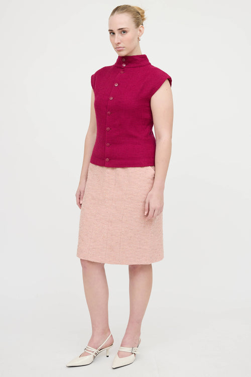 Chanel 2003 Wool Blend Paneled Skirt