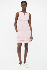 pink chanel tweed dress Chanel pink tweed dress