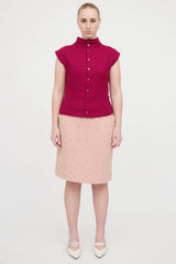 Chanel 2000 Wool Blend Paneled Skirt