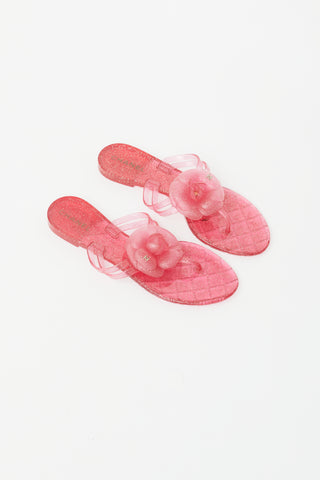 Chanel Pink Jelly Camellia Sandal