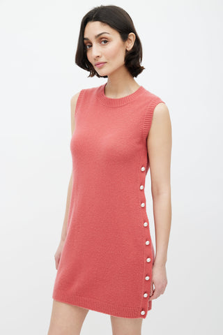 Chanel Pink Cashmere Pearl Dress