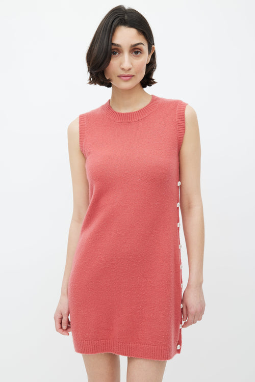 Chanel Pink Cashmere Pearl Dress