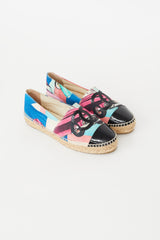 Chanel Pink & Multi CC Espadrille